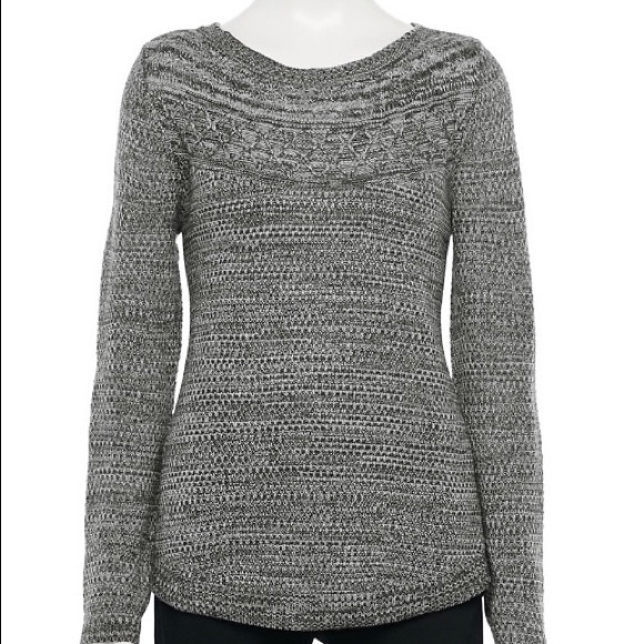 CROFT & BARROW Cable Knit Yoke Boatneck Sweater ❤️ - Picture 1 of 10